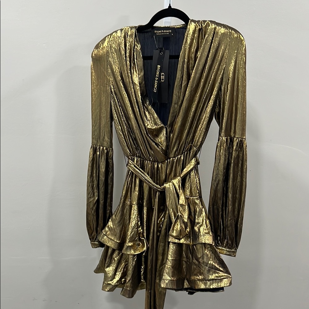 Bronx and Banco Bedouin Metallic Mini Dress - Picture 3 of 11